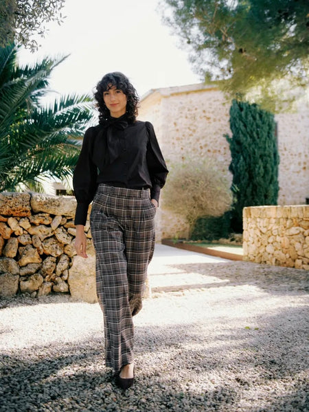 Chocolate Check Trousers by B.Young