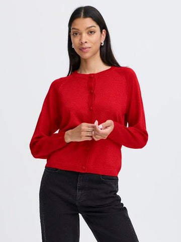 Cherry Lurex Knitted Cardigan by B Young