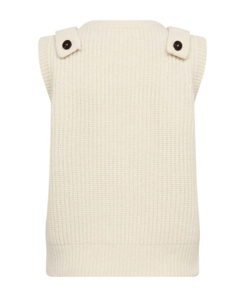 Ecru Ribbed Tank by Co Couture