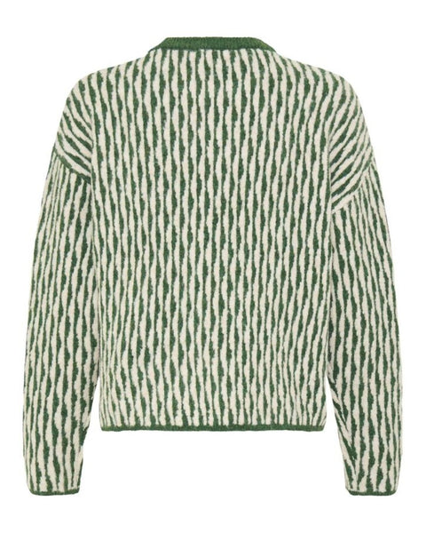 Olive Green Geometric Jumper by B.Young