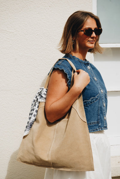 Denim Scallop Edge Boxy Waistcoat by Ichi