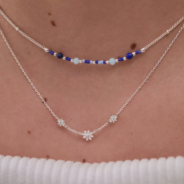 Silver Triple Flower Necklace by Estella Bartlett