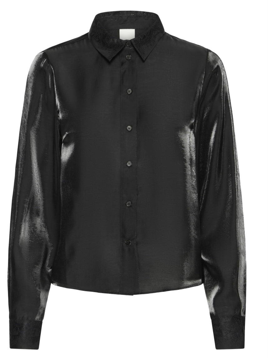 Black Lace Collar Blouse By ICHI