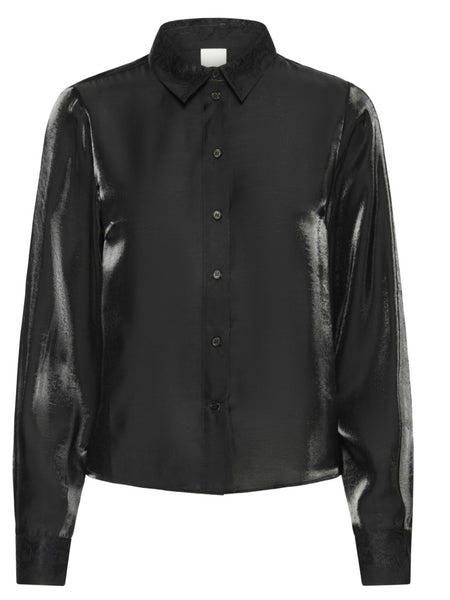 Black Lace Collar Blouse By ICHI