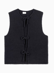 Navy Tie Knitted Gilet by An’ge