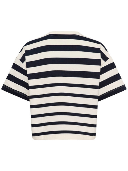 Navy Irregular Striped T-Shirt By Saint Tropez