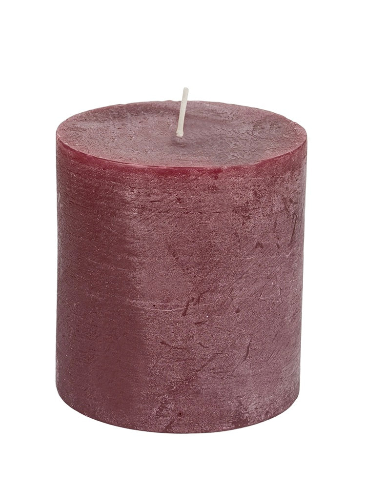 Large Plum Rustic Pillar Candle (100x100mm)