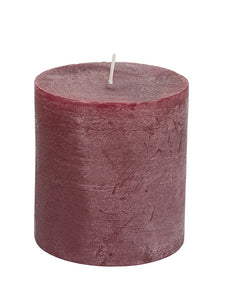 Large Plum Rustic Pillar Candle (100x100mm)