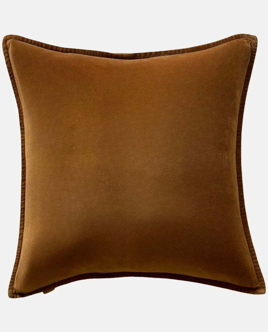 Brown Sugar Stonewashed Velvet Cushion