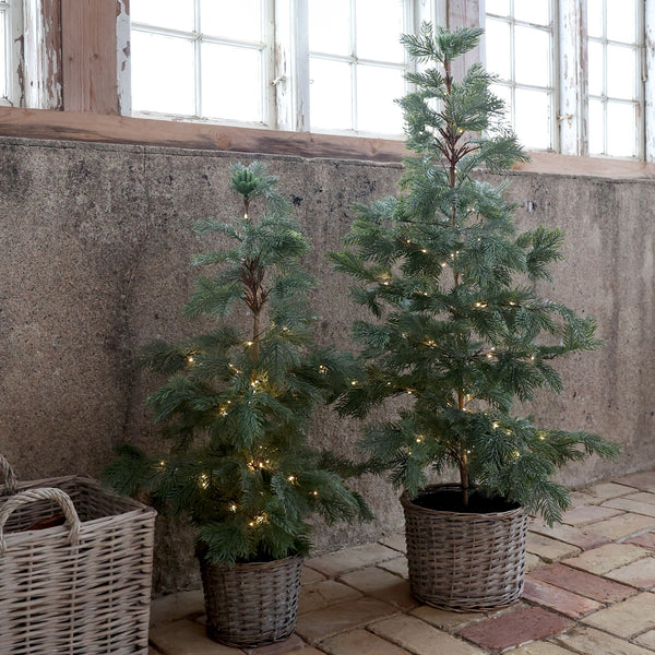 Pine Christmas Tree With Basket & 80 LED Lights large