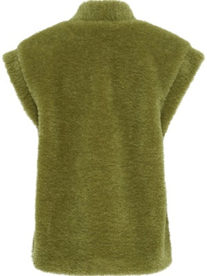 Olive Fleece Gilet Jacket by ICHI