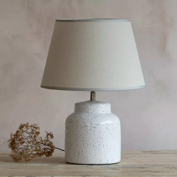 Ceramic Ossa Lamp with Cream Shade
