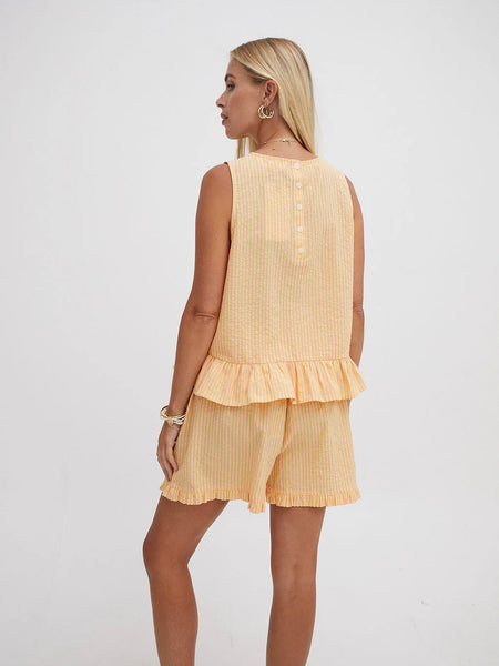 Yellow/Pink Stripe Monica Top By Fika