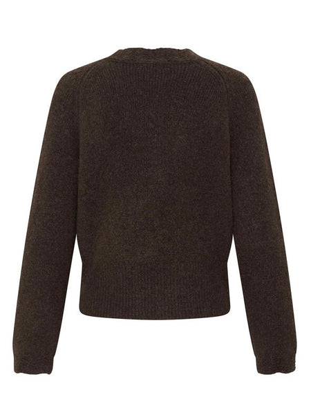 Chocolate Scallop Wrap Jumper by B Young