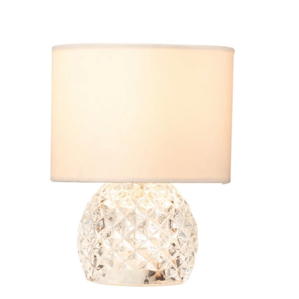Cream Faceted Glass LED Table Lamp