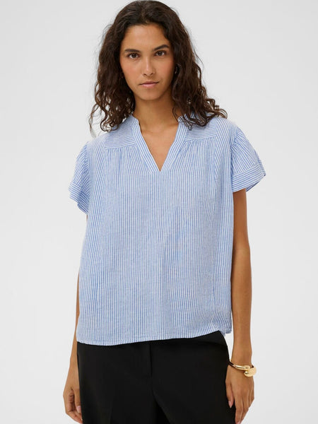 Regatta Striped Linen Mix Blouse By Soaked