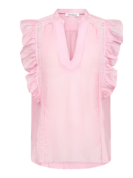 Rose Lace Frill Sleeve Blouse by Co’ Couture