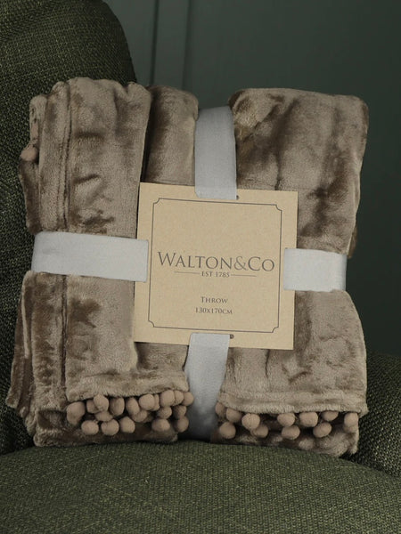 Chocolate Pom Pom Throw