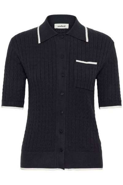 Ink Polo Collar Knit By Soaked
