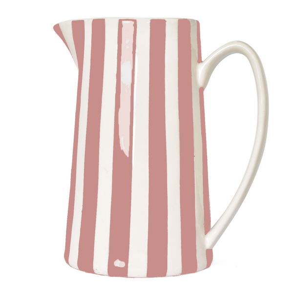 Large Pink Striped Pitcher