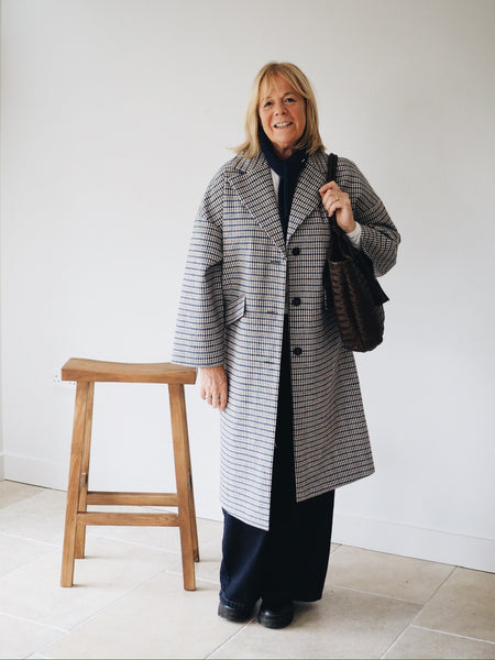 Oversized Check Trench  Coat By ICHI