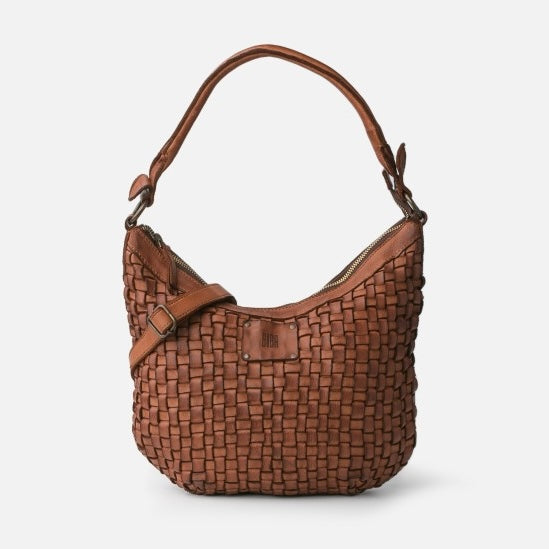 Tan Kansas Half Moon Woven Bag by Biba