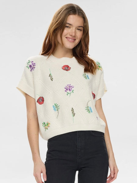 Floral Embroidered Knit by Numph