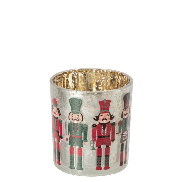 Nutcracker Glass Tea Light Holder
