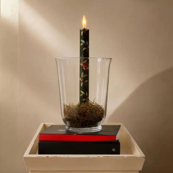 Evergreen Holly Led Wax Candle Box of 2