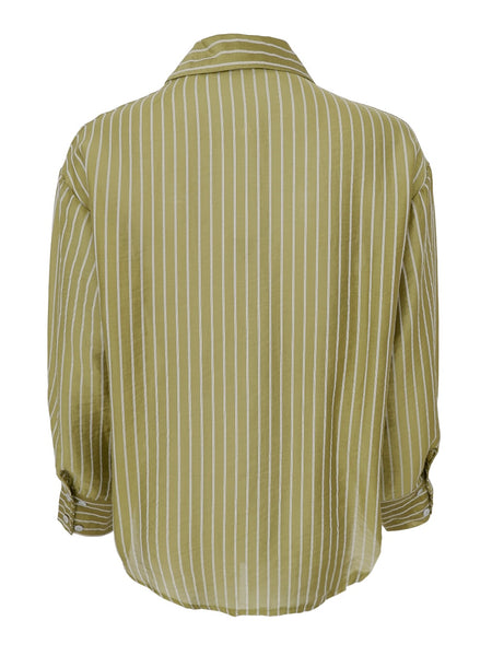 Lime Green Stripe Shirt By Black Colour