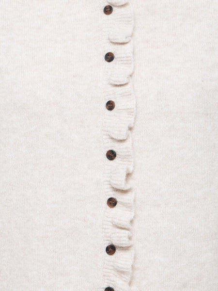 Ecru Frill Front Cardigan by B Young