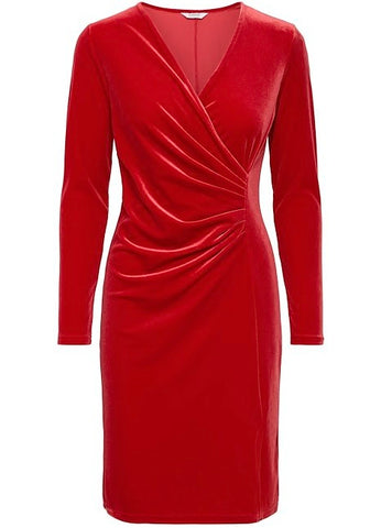 Red Velvet Wrap Dress by B Young