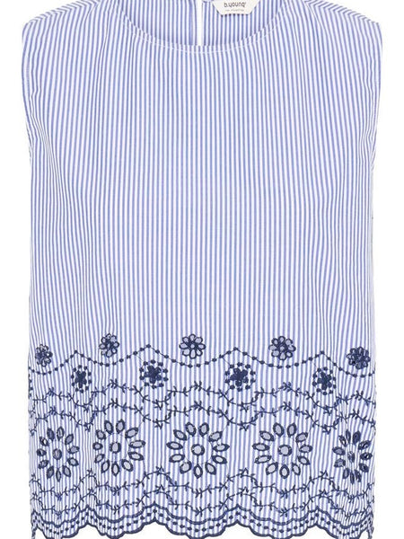 Blue Stripe Embroidered Top by B Young