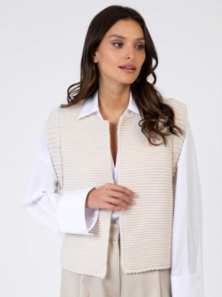 Ecru Knitted Gilet by An’ge