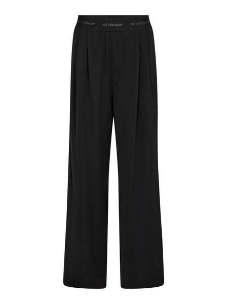 Black Logo Sequin Trousers By Co Couture