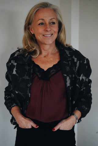 Burgundy Vintage Lace Strap Top By Black Colour