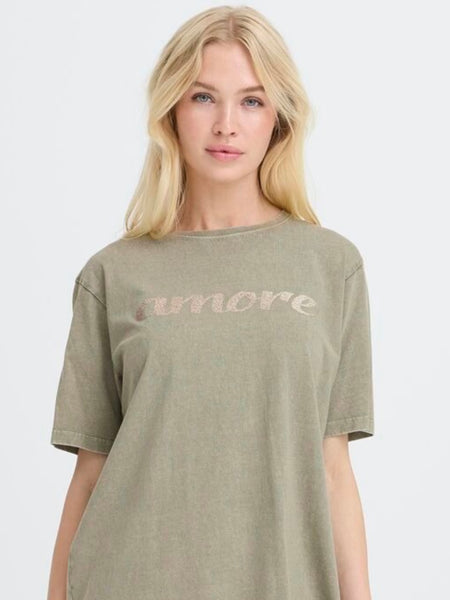 Amore Grey Graphic Vintage Tee by B Young