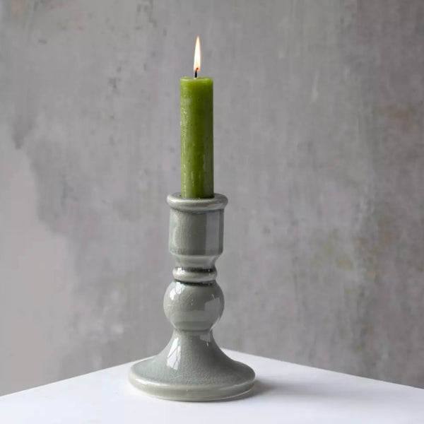 Sage Candle Holder Crackle Small