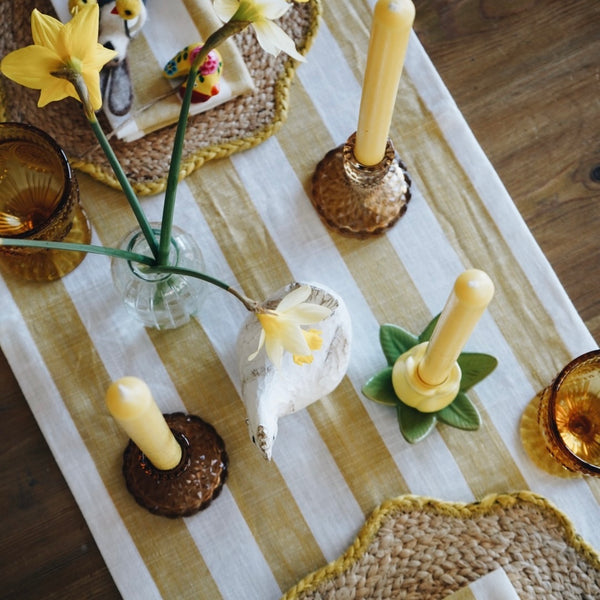 Honeydew Wide Stripe Table Runner