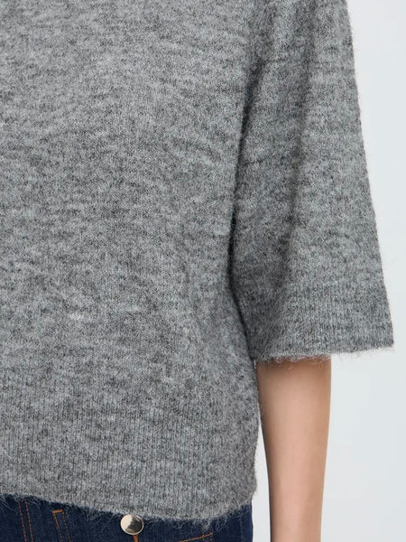 Grey Melange Turtle Neck Jumper by B.Young
