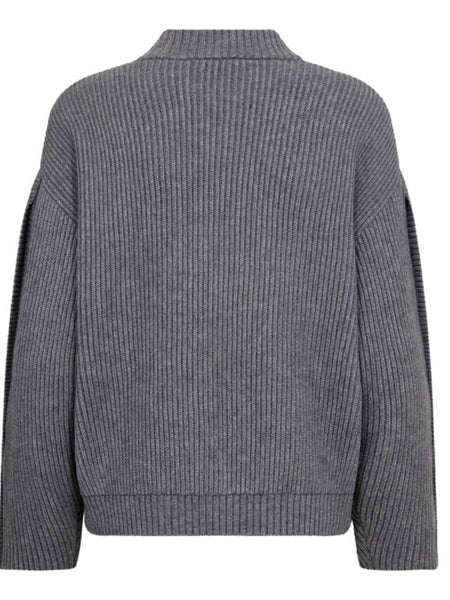 Charcoal Button Sleeve Knit by Co Couture