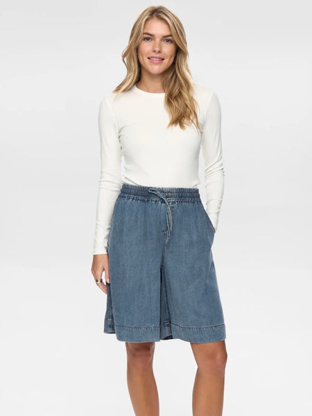 Denim Drawstring Shorts by Numph