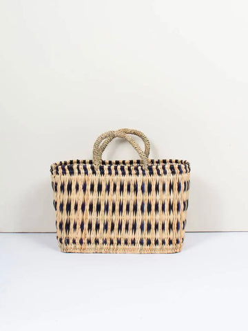 Small Woven Reed Moroccan Shopping Basket