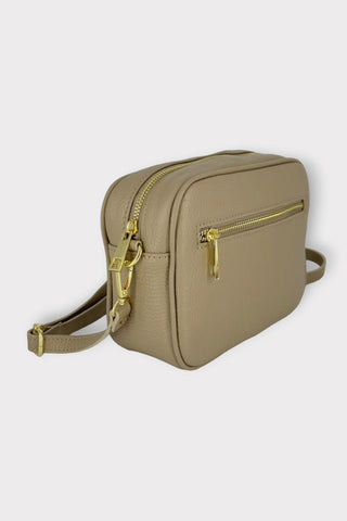 Natural Leather Zip Camera Bag