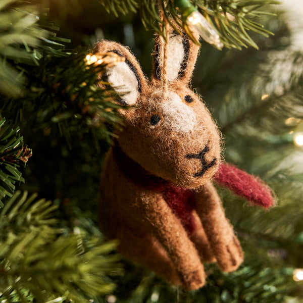 Felt Hare Christmas Decoration