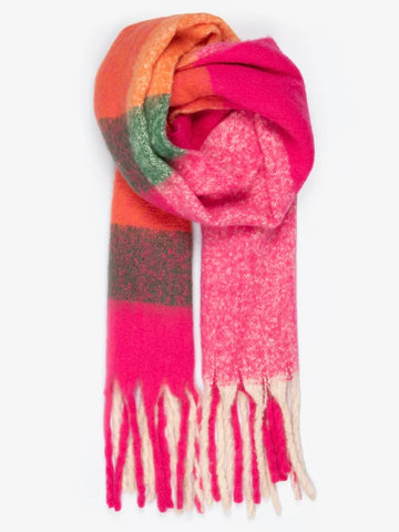 Pink/Orange Check Scarf