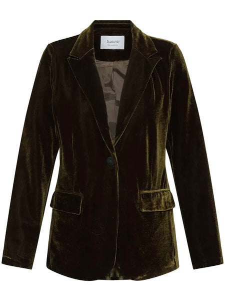 Olive Super Luxe Velvet Blazer by B Young