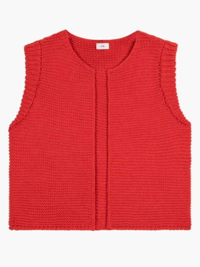 Red Knitted Gilet by An’ge