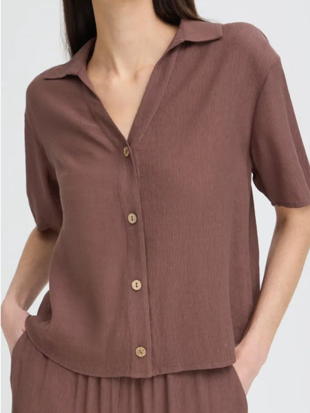 Brown Textured Shirt by B.Young