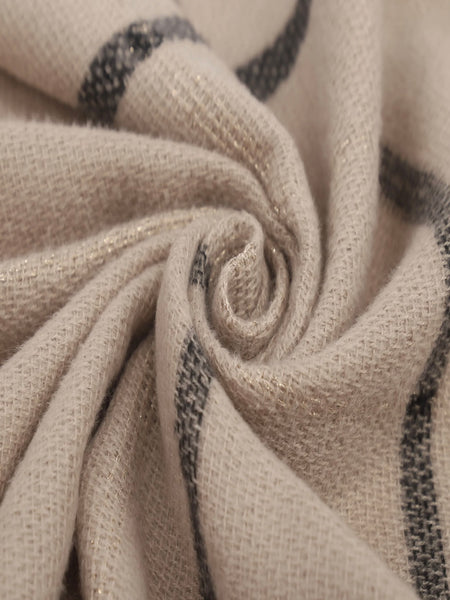 Taupe and Black Check Scarf